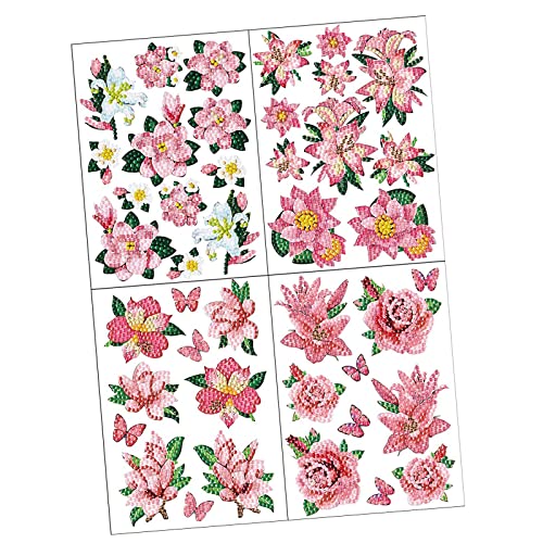 SM SunniMix 5D DIY Diamond Painting Sticker Set Handwerk für Stifthalter Tür Geburtstag Anfänger, Blume von SM SunniMix