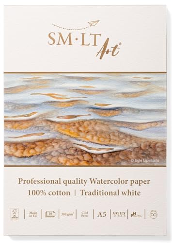 SM.LT Aquarellblock, A5, 300 g/m², 10 Blatt von SM.LT