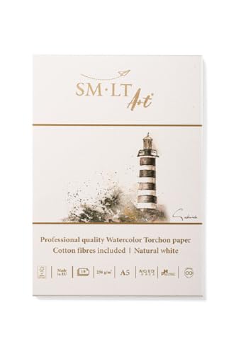 SM.LT Torchon Aquarellblock, A5, 10 Blatt, 250 g/m², 5AS-10(250) PRO/FSC von SM.LT