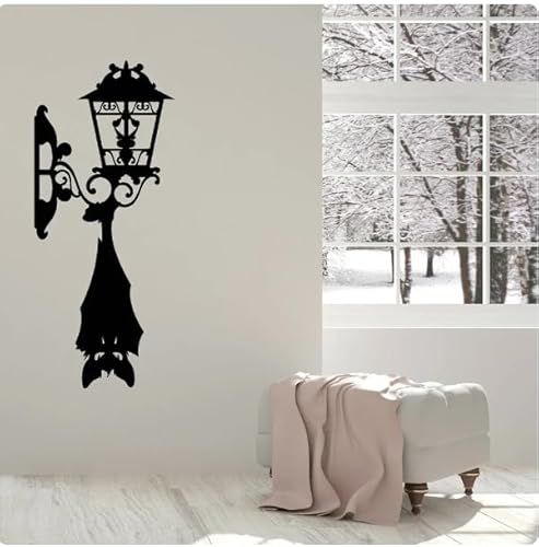 Wandtattoo Schlafzimmer Laterne Wandaufkleber für Wohnzimmer Home Decoration, schwarz, 24x57cm selbstklebende abnehmbare moderne Vinyl Poster Aufkleber von SMALLSNOT