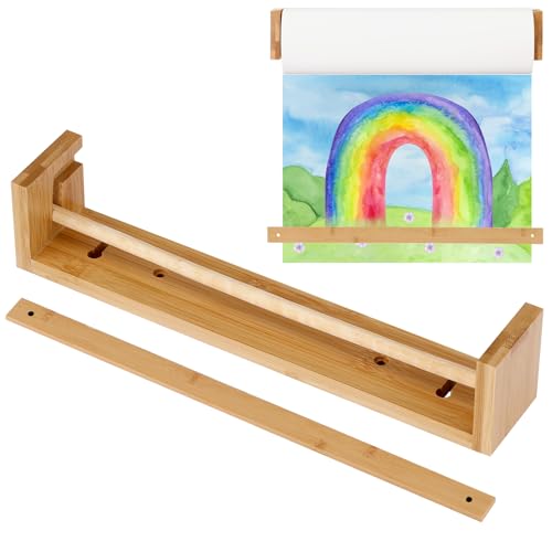 SMAODSGN 30,5 cm 1 Stück Staffelei Papierrollenhalter Wandhalterung Kraftpapier Rollenhalter Holz Hängende Papierrollenspender für Küche DIY Zimmer Büro Schule Geschäft Einkaufslisten Kunstprojekte von SMAODSGN