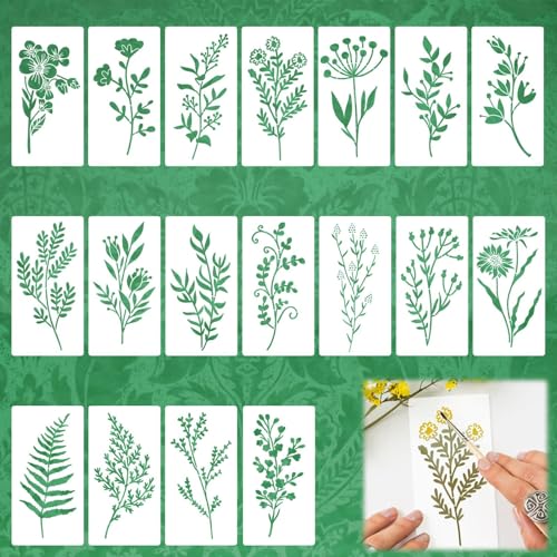 SMCEHEYA Malschablonen, wiederverwendbare Blumenschablonen, Malvorlagen, Blumenblätter, Zeichenschablonen für Holz, Leinwand, DIY, Scrapbooking, Fenster, Wanddekoration, Kunstkarte, Notizbuch, 7,5 x SMCEHEYA Malschablonen, wiederverwendbare Blumenschablonen, Malvorlagen, Blumenblätter, Zeichenschablonen für Holz, Leinwand, DIY, Scrapbooking, Fenster, Wanddekoration, Kunstkarte, Notizbuch, 7,5 x von SMCEHEYA
