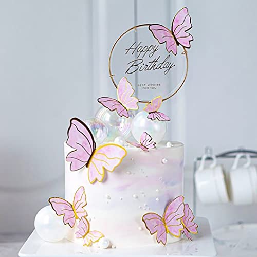 Cake Toper Butterfly Cupcake Toper 3D Schmetterling Kuchen Dekor Hohlpapier Schmetterling für Geburtstag Hochzeitsfeier Versorgung 11pcs Pink von SMELEYOU