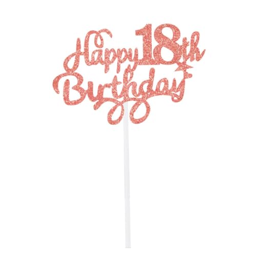 SMELEYOU Alles Gute zum 18. Geburtstagstortepersonalized Glitter Cake Toppers Roségold Geburtstagskuchen Dekorationen für Erwachsene Zeremonie Supply von SMELEYOU