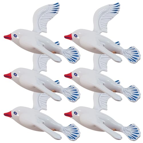 SMELEYOU Aufblasbares Tier 6pcs Jumbo Flying Bird Seagull Dekor Blasen Tiere MöWen Ornamente Balloons Pool Schwimmer FüR Strandpool Party VorräTe von SMELEYOU