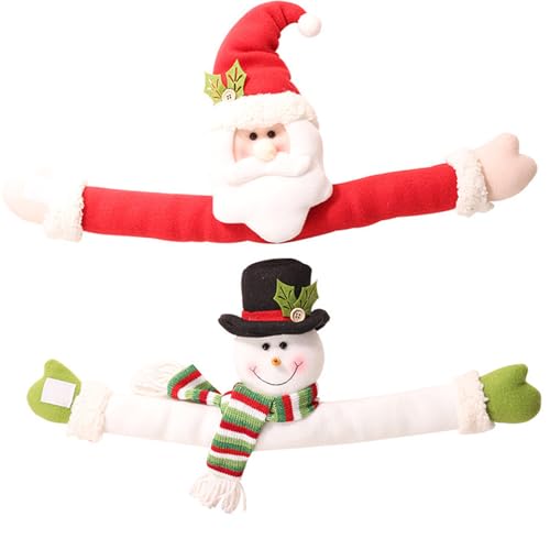 Weihnachtsdeko Vorhang Raffhalter für Vorhänge Gardinenhalter 2pcs Santa Snowman Vorhanghalter Dekorative Gardinen Holdback Fastener Klemme Fenster Dekor Urlaub Weihnachten Ornamente Geschenk von SMELEYOU