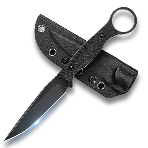 SMITH CHU Outdoor Messer Feststehende Klinge mit Kydex Scheide, hergestellt aus 5Cr15MoV Stahl, Stonewashed Full-Tang Survival Messer mit G10-Griff, Geschenk für Männer von SMITH CHU