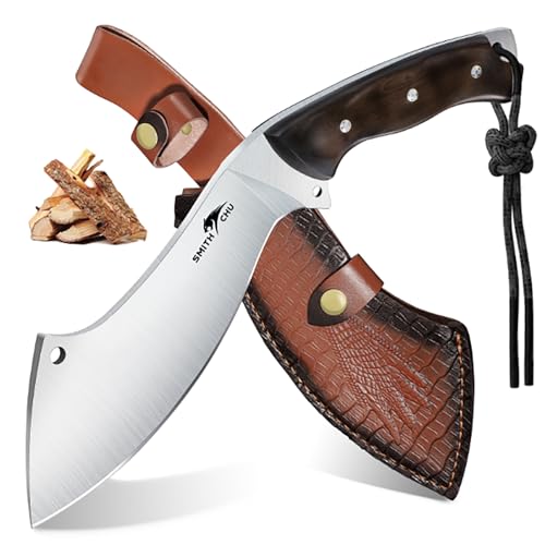 SMITH CHU Outdoor Messer Feststehende Klinge mit Scheide, Full Tang Survival messer mit Holzgriff, Großes Gürtelmesser, 9Cr18MoV Stahl Scharfes Jagdmesser, Geschenk für Männer SMITH CHU Outdoor Messer Feststehende Klinge mit Scheide, Full Tang Survival messer mit Holzgriff, Großes Gürtelmesser, 9Cr18MoV Stahl Scharfes Jagdmesser, Geschenk für Männer von SMITH CHU