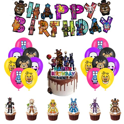 Five Nights Deko Geburtstag Glamrock Geburtstag Deko Five Nights Of Freddy Geburtstag Luftballons Five Nights Luftballons Deko Sundrop Kuchen Topper Five Nights At Freddys Geburtstag Girlande von SMLHPARTY