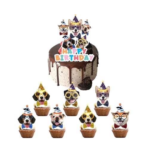 Geburtstag Haustier Hund Kuchen Topper Geburtstag Haustier Hunde Kuchendekorationen Hunde Tortendekoration Pet Dog Kuchenstecker Kindergeburtstag Hunde Tortendeko Geburtstag von SMLHPARTY