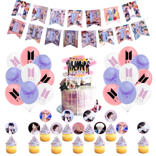 Geburtstagsdeko BTS Kuchen Topper Geburtstag BTS Girlande Geburtstag BTS Luftballons Deko Geburtstag BTS Kindergeburtstag Deko BTS Geburtstag Party Deko BTS Geburtstag Luftballons von SMLHPARTY