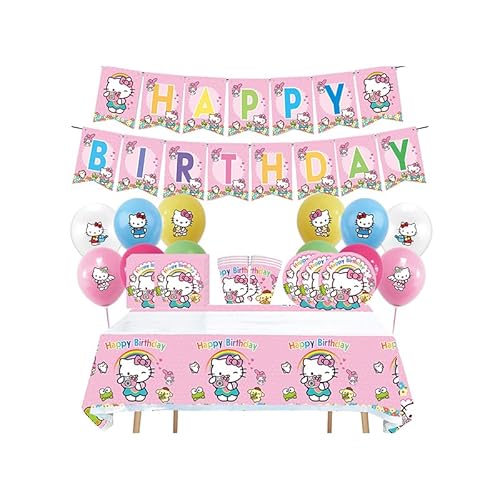 Geburtstagsdeko Hello Kitty Luftballons Deko Geburtstag Hello Kitty Girlande Geburtstag Hello Kitty Geburtstag Partygeschirr Set Hello Kitty Party Tischdecke Geburtstag Hello Kitty Geschirr Set von SMLHPARTY