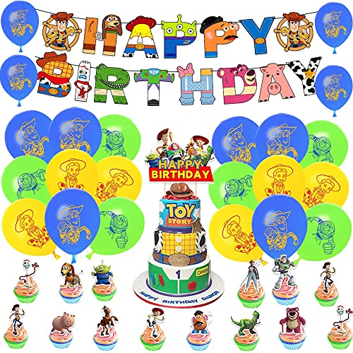 Geburtstagsdeko Luftballons Toy Story Geburtstag Luftballons Toy Story Banner Deko Kuchen Party Set für Toy Story Thema Kindergeburtstag von SMLHPARTY