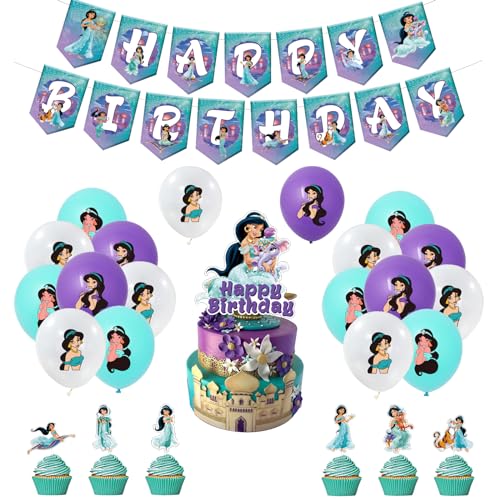 Geburtstagsdeko Prinzessin Jasmine Geburtstag Party Deko Prinzessinnen Jasmine Luftballons Geburtstag Princess Jasmine Kuchen Deko Prinzessinen Jasmine Geburtstag Girlande Jasmine Kindergeburtstag von SMLHPARTY