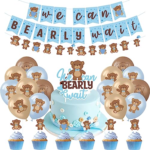 Party Deko Teddy Bär Luftballons Deko Teddybären Torten Topper Teddybär Luftballons We can Bearly Wait Girlande We can Bearly Wait Baby Shower Kuchendeko Teddy Bear Dekoration Party von SMLHPARTY