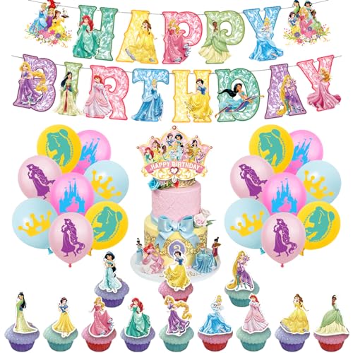 Prinzessinen Deko Geburtstag Princess Geburtstagsdeko Prinzessin Geburtstag Deko Princess Luftballons Deko Princess Luftballons Geburtstag Prinzessinnen Torten Topper Princess Girlande Geburtstag von SMLHPARTY