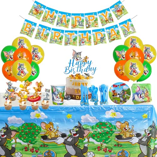 Tom Und Jerry Deko Geburtstag Tom And Jerry Geburtstagsdeko Tom Und Jerry Luftballons Tom And Jerry Tortendeko Tom Und Jerry Geburtstag Banner Tom And Jerry Partygeschirr Tom Und Jerry Geschirr Set von SMLHPARTY