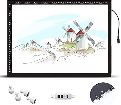 LED A1 A2 A3 A4 Leuchttisch Light Pad Zeichnen Leuchtplatte Mit USB-Stromkabel Malen Pad Leuchtkasten Für Künstler, Skizzieren, Animation, Designen, Tattoo. Geschenk Für Kinder, Künstler,Schwarz,A1 von SMLJJDZ