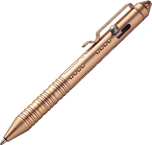 SMOOTHERPRO Kugelschreiber | Aluminium Bolt Action Pen | Edelstahlclip | für Büro Schule Business EDC (TP158) | Farbe Gold von SMOOTHERPRO