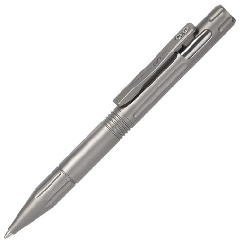 SMOOTHERPRO Kugelschreiber aus Titan/Bolt Action Stift | Kompatibel mit Parker Minen | für Büro Schule Business Signiertes Geschenk(GT01) | Farbe Sandgestrahltes Silber von SMOOTHERPRO