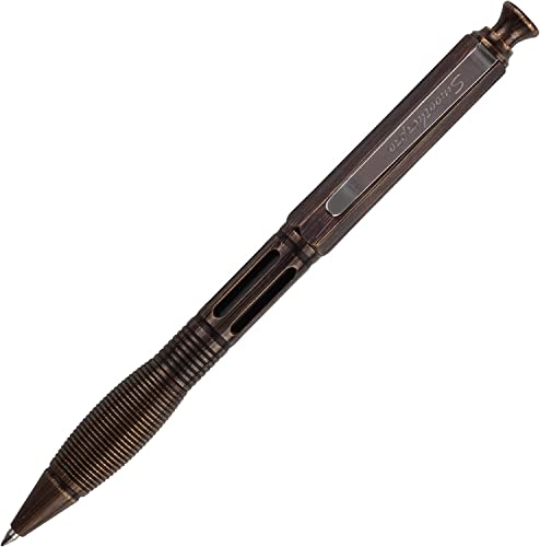 SMOOTHERPRO Messing Kugelschreiber Klicken und Drücken Einziehbar Neutraler Stift Kompatibel mit Pilot G2 Minen Edelstahl Stift Clip Breiter Griff Extra schwer Farbe Schwarz(PRG130BK) von SMOOTHERPRO