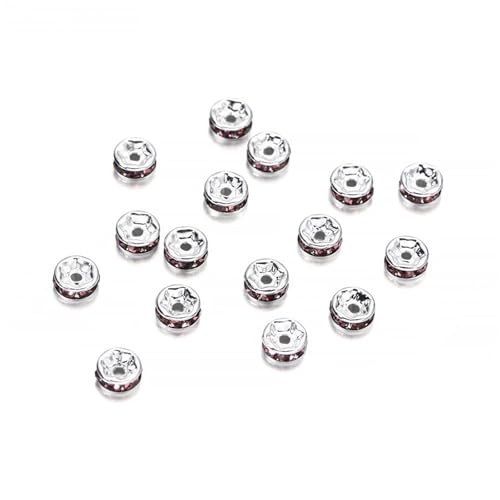 Perlen Spacer 50/100 Stück 4 6 8 10 mm Strass Rondellen Kristallperlen Lose Abstandsperlen zur DIY Schmuckherstellung Zubehör Zubehör(Purple,10mm x 50Pcs) von SMSPRY