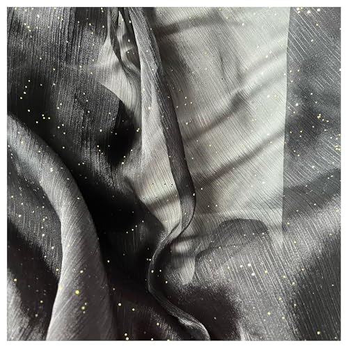 1 Yards*145CM Glitzer Organzastoff Pailletten Tüllstoff Organza Stoffe zum Nähen Meterware Leichter Glanz Dekostoff Netzstoff Durchsichtiges Chiffon Kostümstoff für DIY Kleid Gardine Hochzeit von SMTCM