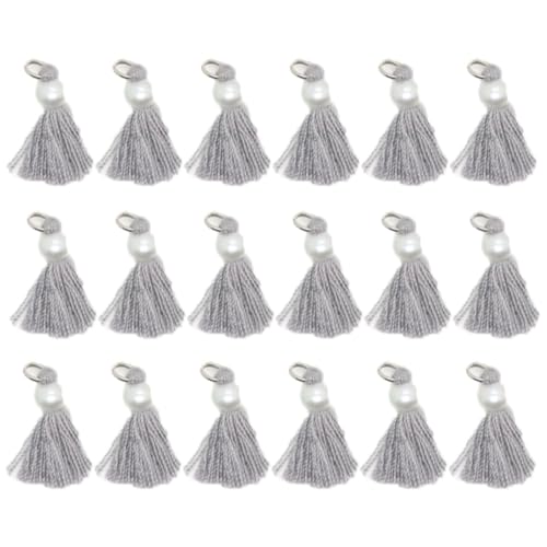 100 Stück Mini Quaste Anhänger 2.5cm Bunt Baumwoll Tassel mit Perlen Handgefertigte Troddel Kleine Quasten Basteln Dekoquaste Quasteknoten für Schlüsselanhänger Ohrringe Taschen DIY Handwerk von SMTCM