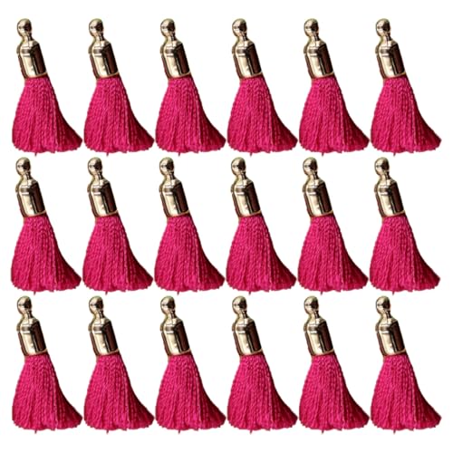 100 Stück Quaste Anhänger Mini 2.5cm Bunt Handgefertigte Troddel Seidige Tassel mit Kappen Kleine Quasten Basteln Dekoquaste Quasteknoten für Schlüsselanhänger Ohrringe Taschen DIY Handwerk von SMTCM