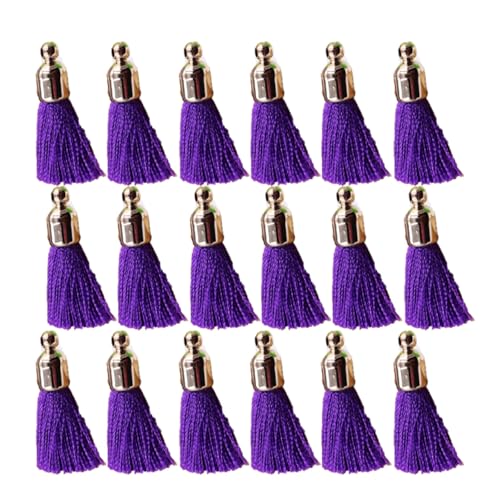 100 Stück Quaste Anhänger Mini 2.5cm Bunt Handgefertigte Troddel Seidige Tassel mit Kappen Kleine Quasten Basteln Dekoquaste Quasteknoten für Schlüsselanhänger Ohrringe Taschen DIY Handwerk von SMTCM