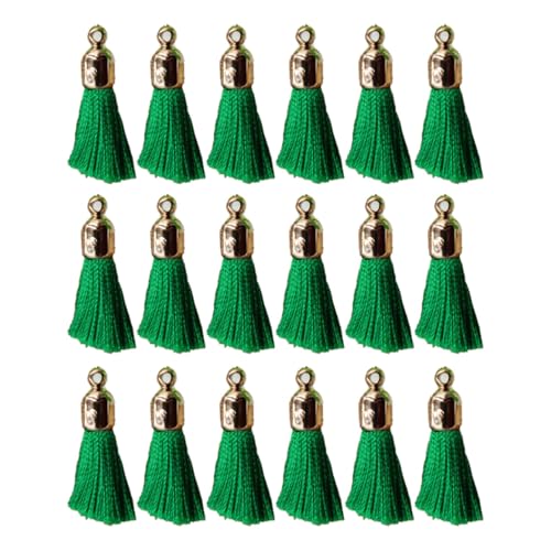 100 Stück Quaste Anhänger Mini 2.5cm Bunt Handgefertigte Troddel Seidige Tassel mit Kappen Kleine Quasten Basteln Dekoquaste Quasteknoten für Schlüsselanhänger Ohrringe Taschen DIY Handwerk von SMTCM