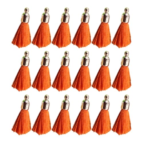 100 Stück Quaste Anhänger Mini 2.5cm Bunt Handgefertigte Troddel Seidige Tassel mit Kappen Kleine Quasten Basteln Dekoquaste Quasteknoten für Schlüsselanhänger Ohrringe Taschen DIY Handwerk von SMTCM