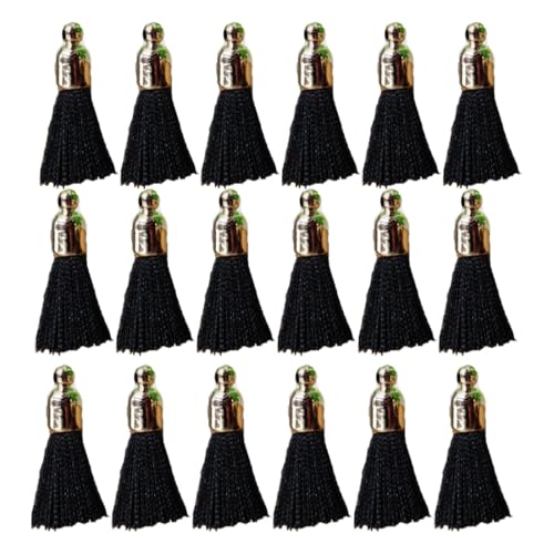 100 Stück Quaste Anhänger Mini 2.5cm Bunt Handgefertigte Troddel Seidige Tassel mit Kappen Kleine Quasten Basteln Dekoquaste Quasteknoten für Schlüsselanhänger Ohrringe Taschen DIY Handwerk von SMTCM