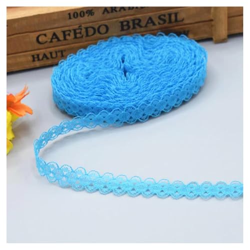 100 Yards Spitzenbordüre Spitzenband Blau 1.5cm Vintage Spitzenborte Geschenkband Spitze Schleifenband Blumen Stickerei Spitzenbesatz zum Nähen Lace Trim Band Spitzenstoff für Hochzeit DIY Deko von SMTCM