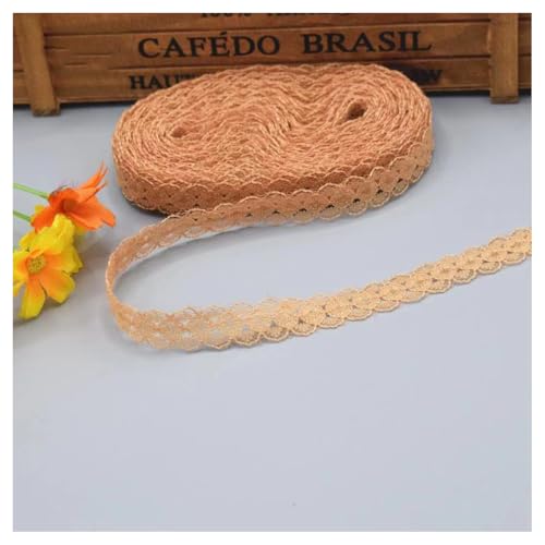 100 Yards Spitzenbordüre Spitzenband Kaffee 1.5cm Vintage Spitzenborte Geschenkband Spitze Schleifenband Blumen Stickerei Spitzenbesatz zum Nähen Lace Trim Band Spitzenstoff für Hochzeit DIY von SMTCM