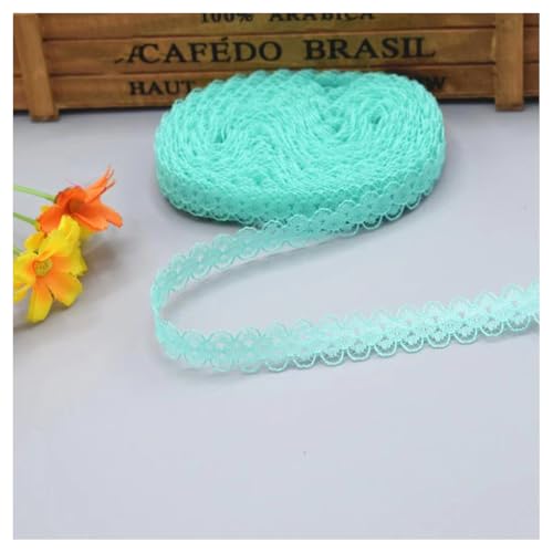 100 Yards Spitzenbordüre Spitzenband Mittelgrün 1.5cm Vintage Spitzenborte Geschenkband Spitze Schleifenband Blumen Stickerei Spitzenbesatz zum Nähen Lace Trim Band Spitzenstoff für Hochzeit DIY von SMTCM