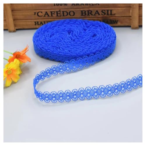 100 Yards Spitzenbordüre Spitzenband Saphirblau 1.5cm Vintage Spitzenborte Geschenkband Spitze Schleifenband Blumen Stickerei Spitzenbesatz zum Nähen Lace Trim Band Spitzenstoff für Hochzeit DIY von SMTCM