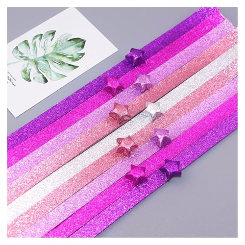 1040 STK Origami Stern Papierstreifen Farbverlauf Doppelseitiges Sternpapier Bunte Bastelpapier Streifen Glücksstern Falten Origamipapier Star Paper Strips Faltpapier für DIY Handwerk(L:24CM) von SMTCM