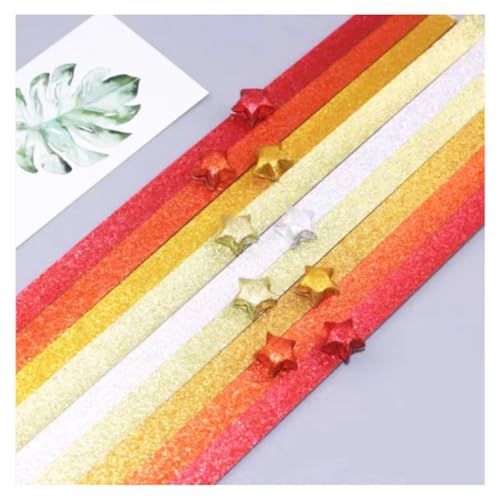 1040 STK Origami Stern Papierstreifen Farbverlauf Doppelseitiges Sternpapier Bunte Bastelpapier Streifen Glücksstern Falten Origamipapier Star Paper Strips Faltpapier für DIY Handwerk(L:24CM) von SMTCM