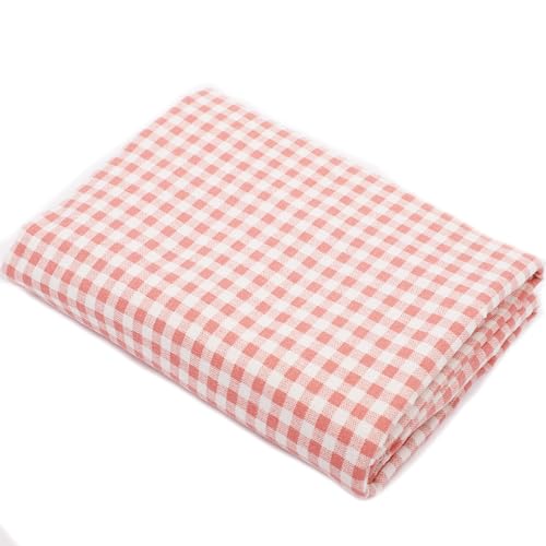 10M*150CM Dekostoff Meterware Kariert Baumwoll Leinen Stoffe zum Nähen Karo Weihnachtsstoffe Leinenstoff Bedruckt Patchwork Plaid Baumwollstoff Nähstoff für Kleidung Vorhang Tischdecke DIY von SMTCM