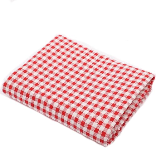 10M*150CM Dekostoff Meterware Kariert Baumwoll Leinen Stoffe zum Nähen Karo Weihnachtsstoffe Leinenstoff Bedruckt Patchwork Plaid Baumwollstoff Nähstoff für Kleidung Vorhang Tischdecke DIY von SMTCM