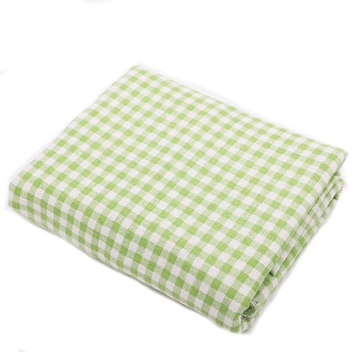 10M*150CM Dekostoff Meterware Kariert Baumwoll Leinen Stoffe zum Nähen Karo Weihnachtsstoffe Leinenstoff Bedruckt Patchwork Plaid Baumwollstoff Nähstoff für Kleidung Vorhang Tischdecke DIY von SMTCM