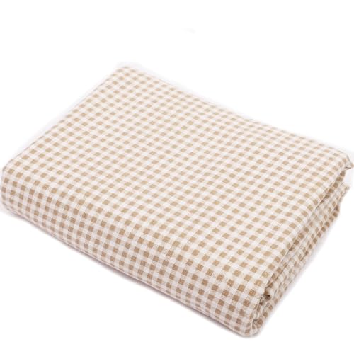 10M*150CM Dekostoff Meterware Kariert Baumwoll Leinen Stoffe zum Nähen Karo Weihnachtsstoffe Leinenstoff Bedruckt Patchwork Plaid Baumwollstoff Nähstoff für Kleidung Vorhang Tischdecke DIY von SMTCM