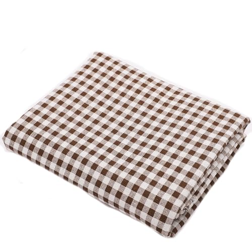 10M*150CM Dekostoff Meterware Kariert Baumwoll Leinen Stoffe zum Nähen Karo Weihnachtsstoffe Leinenstoff Bedruckt Patchwork Plaid Baumwollstoff Nähstoff für Kleidung Vorhang Tischdecke DIY von SMTCM