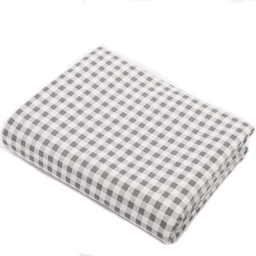 10M*150CM Dekostoff Meterware Kariert Baumwoll Leinen Stoffe zum Nähen Karo Weihnachtsstoffe Leinenstoff Bedruckt Patchwork Plaid Baumwollstoff Nähstoff für Kleidung Vorhang Tischdecke DIY von SMTCM