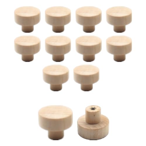 15 Stück Möbelgriffe Holz Schubladengriff 30x25mm Rund Türgriff Pilzgriff Möbelknöpfe Schrankknöpfe Kinder Ohne Schrauben Knäufe Rundegriffe Holzgriffe Holzknöpfe für Kommode Schränke Küche von SMTCM