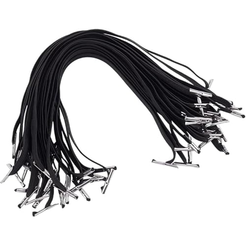 20 Stück Elastische Stachelschnur 40cm Gummiband Schlaufe mit Metall Widerhaken Gummiseil zum basteln Stretch runde Schnur Loop Band Cord Maskenband Ersatz Kordelzug für Hoodie Hut Buchbinden von SMTCM