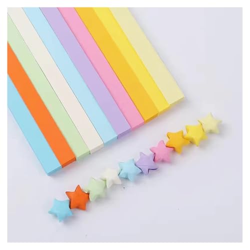 2660 STK Origami Stern Papierstreifen Farbverlauf Doppelseitiges Sternpapier Bunte Bastelpapier Streifen Glücksstern Falten Origamipapier Star Paper Strips Faltpapier für DIY Handwerk(L:24CM) von SMTCM