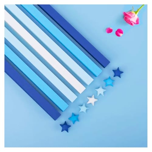 2700 STK Origami Stern Papierstreifen Farbverlauf Doppelseitiges Sternpapier Bunte Bastelpapier Streifen Glücksstern Falten Origamipapier Star Paper Strips Faltpapier für DIY Handwerk(L:21CM) von SMTCM