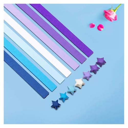 2700 STK Origami Stern Papierstreifen Farbverlauf Doppelseitiges Sternpapier Bunte Bastelpapier Streifen Glücksstern Falten Origamipapier Star Paper Strips Faltpapier für DIY Handwerk(L:21CM) von SMTCM